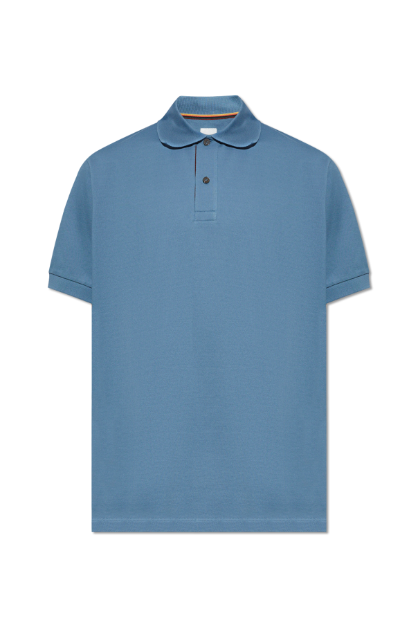 Tシャツ・カットソー Paul Smith SS23 COTTON POLO (M1R/698PP/D00086_19) Black Cotton 'Artist Stripe' Placket Polo Shirt